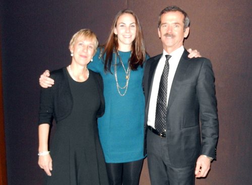 From left, Helene, Kelly and Chris Hadfield