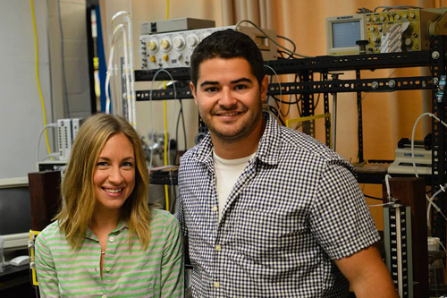 Grad students Alicia Arkell and Andrew Foster